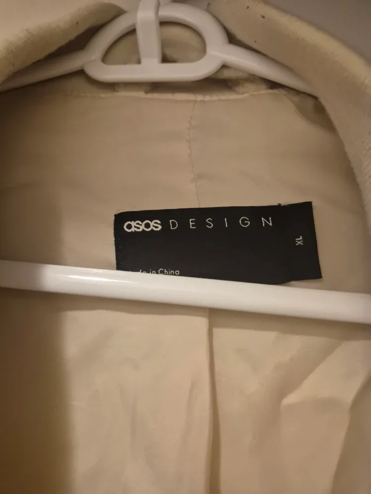ASOS Design Wool Cream Bomber Jacket - XL# cleanout image indicator(2)