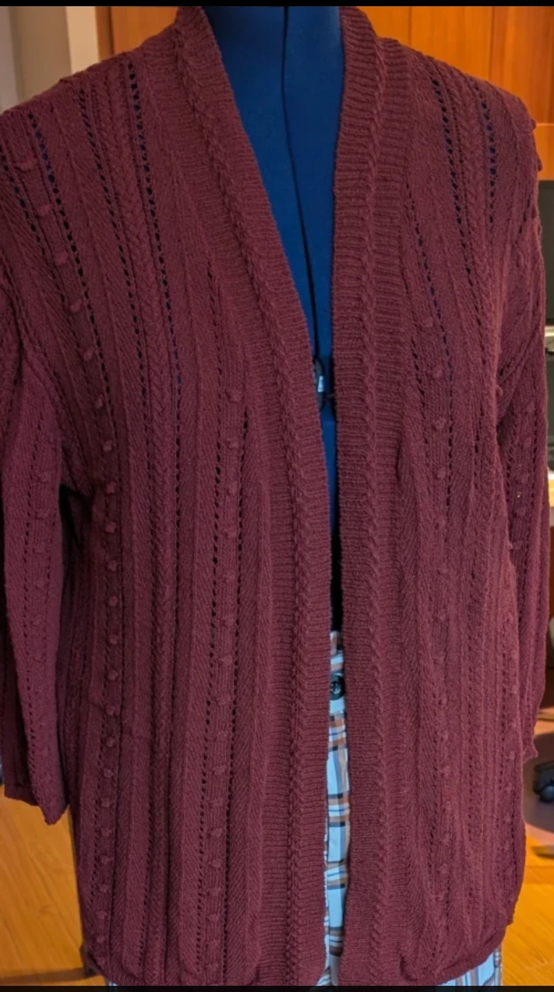 Rust Colored Knit Cardigan - Size Large to XL - photo 3