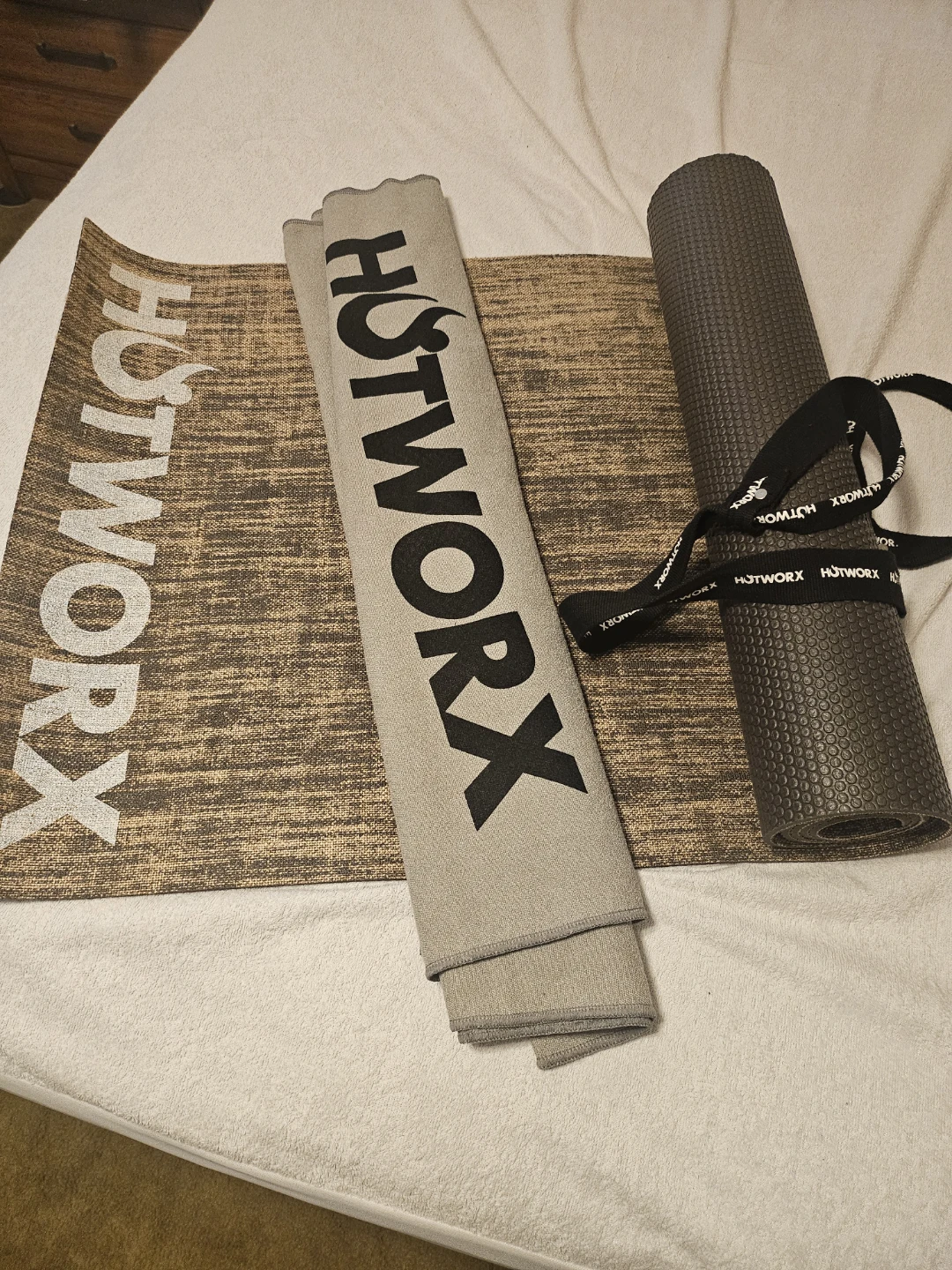 HOTWORX Yoga Mat, Towel, Gloves, and Resistance Band Set