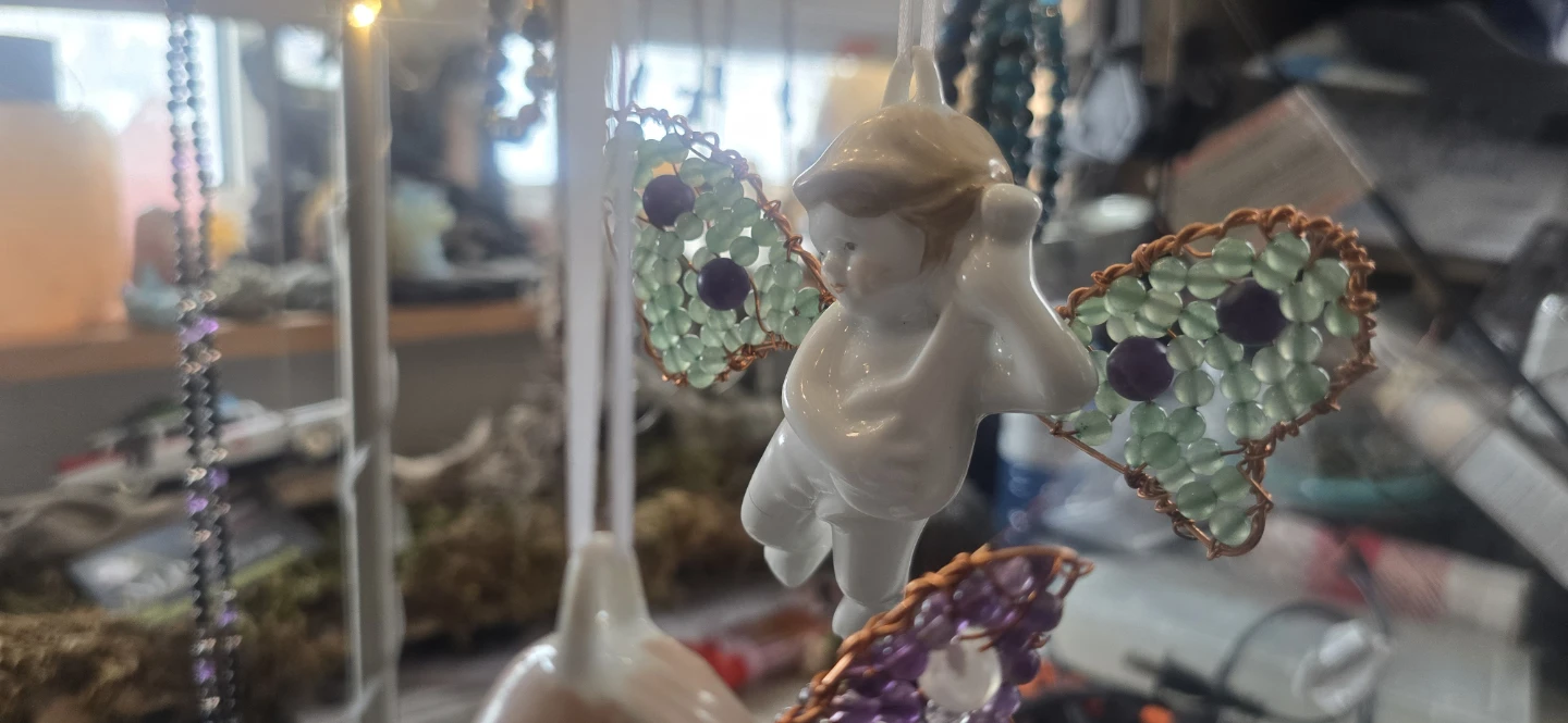 Porcelain Angel Ornament with Beaded Wings - photo 3