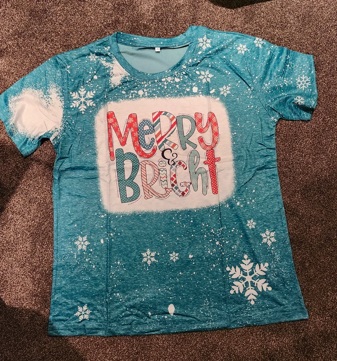 Merry & Bright Snowflake T-Shirt, Size XL