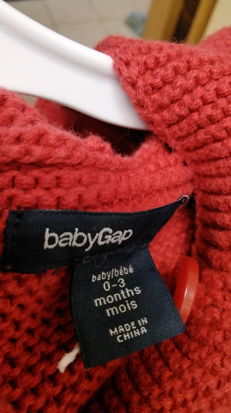 Baby Gap Red Knit Bear Hoodie 0-3 Months - photo 3