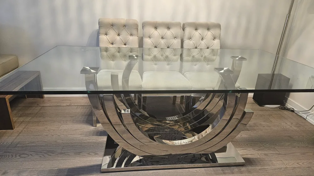 Glass Top Dining Table with 6 Chairs image indicator(2)