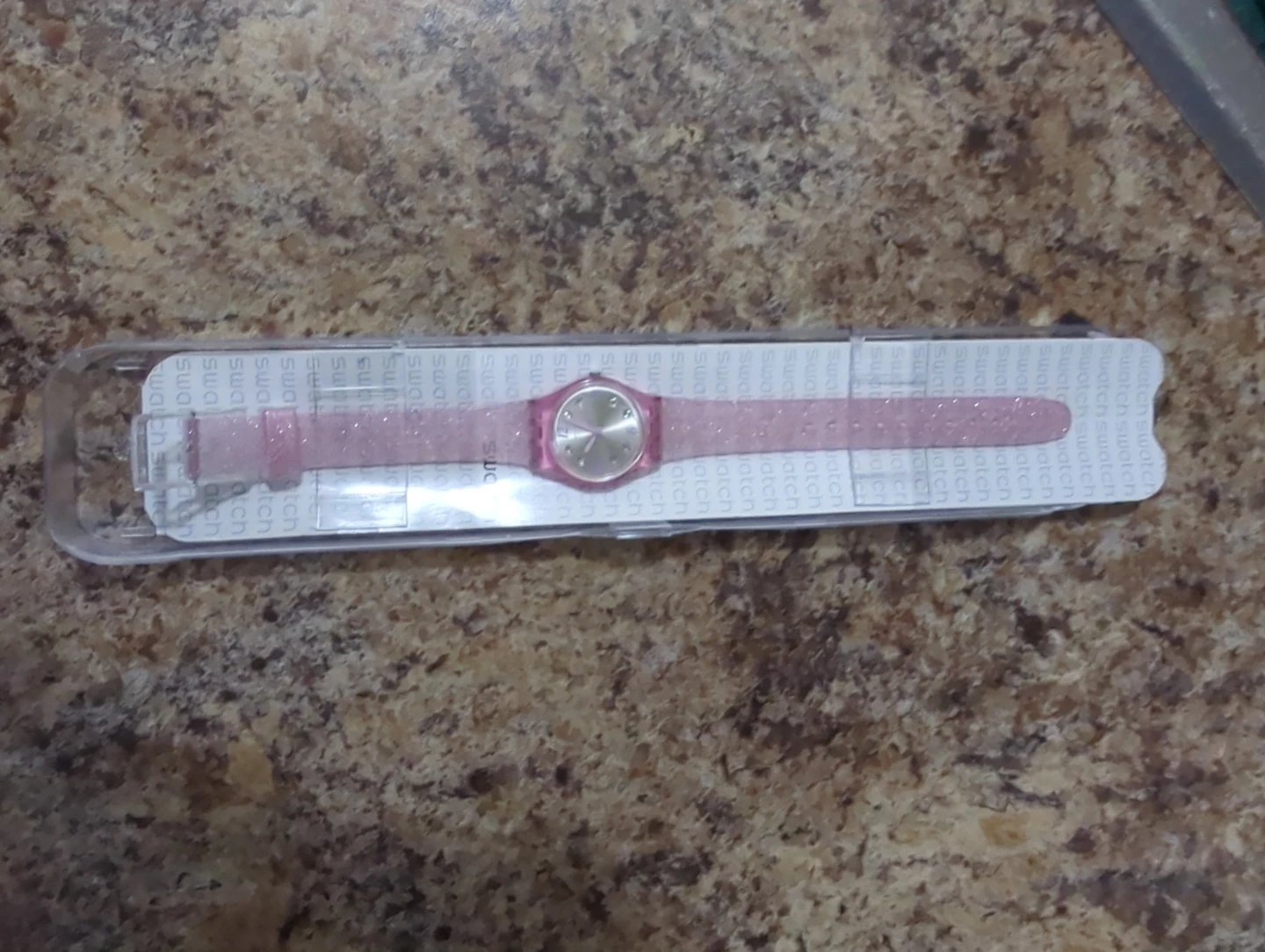 Swatch Pink Glisten Watch with Box