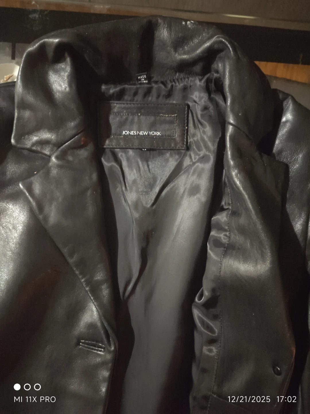 Jones New York Black Leather Jacket