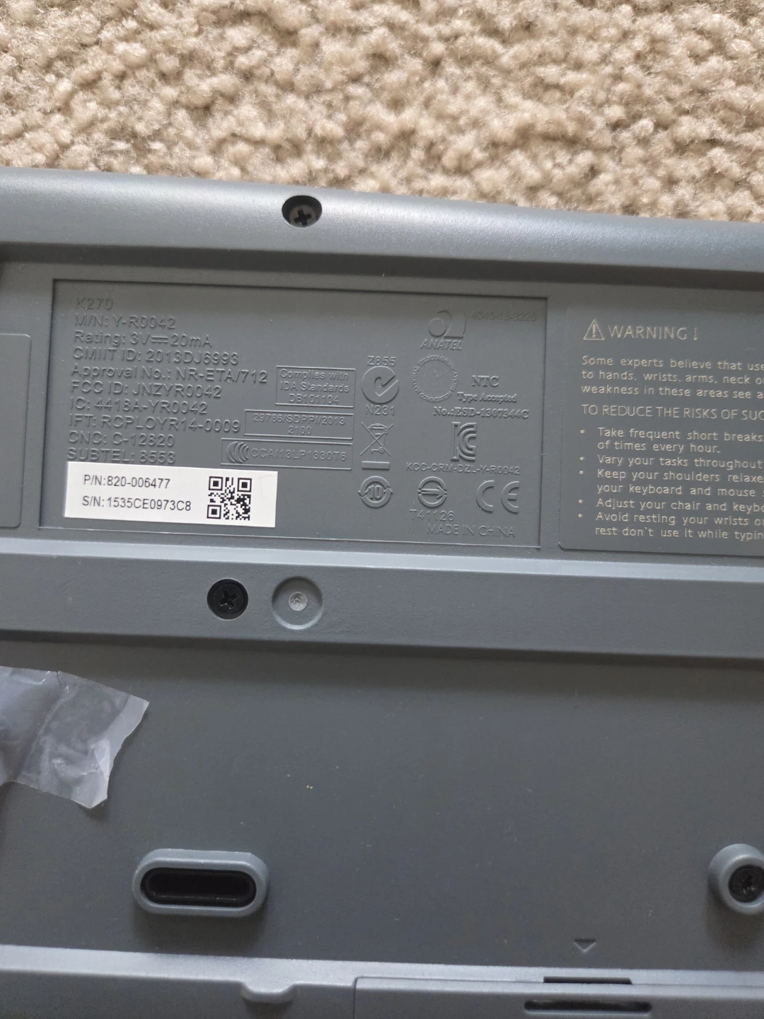 Logitech K270 Wireless Keyboard - photo 4