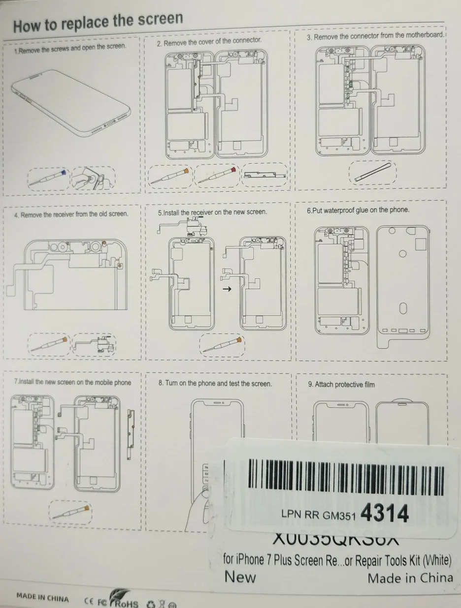I phone 7 plus display or screen with repairing tools image indicator(2)