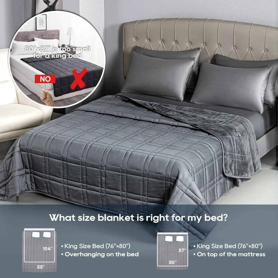 OMYSTYLE King Size Reversible Weighted Blanket 20lbs(88''x104'') - photo 5