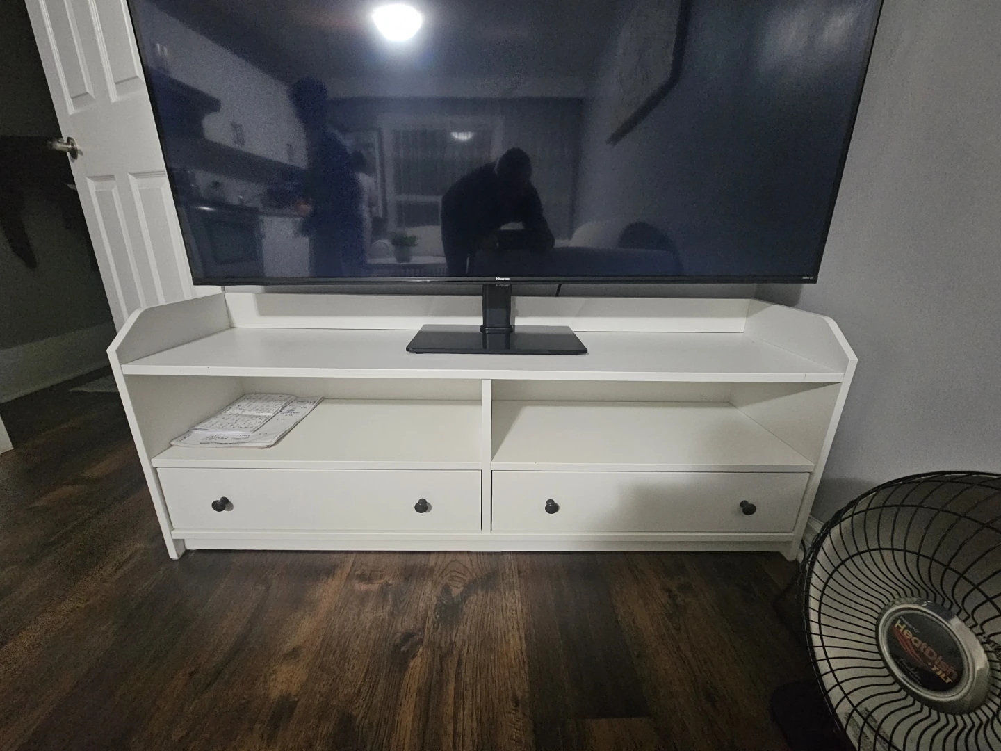 Ikea White TV Stand with Storage
