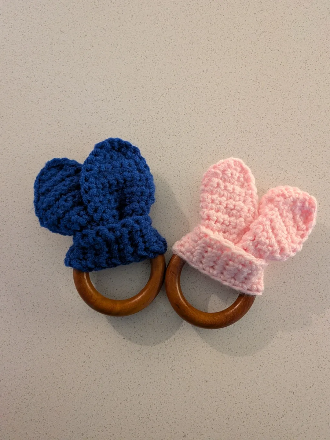 Crochet Bunny Ears Teething Rings