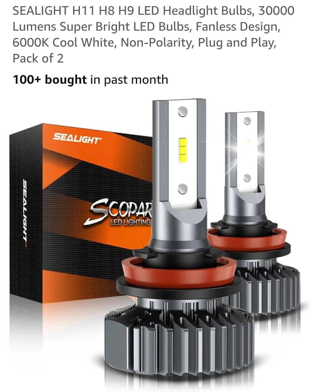 SEALIGHT H11 H8 H9 LED Headlight Bulbs