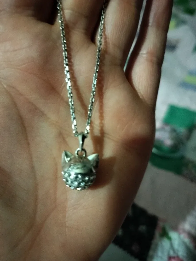 Silver Cat Pendant Necklace