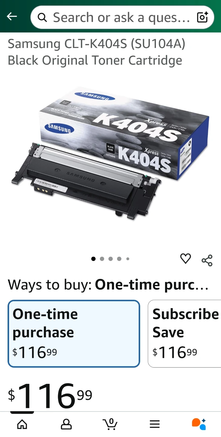 Genuine Samsung CLT-K404S (SU104A) Black Toner Cartridge NEW
