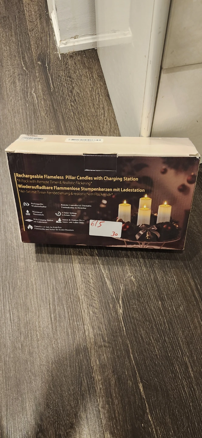Rechargeable Flameless Pillar Candles with Charging Station