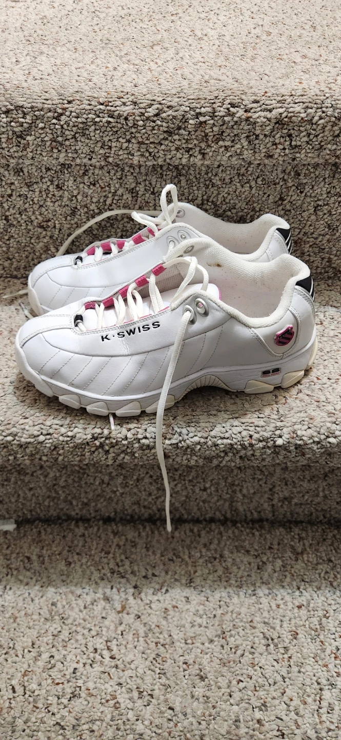 K-Swiss Women's White/Pink Shoes - Size 10 - photo 2