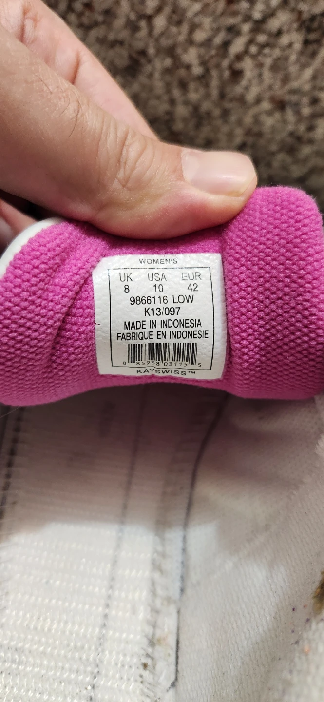 K-Swiss Women's White/Pink Shoes - Size 10 - photo 4