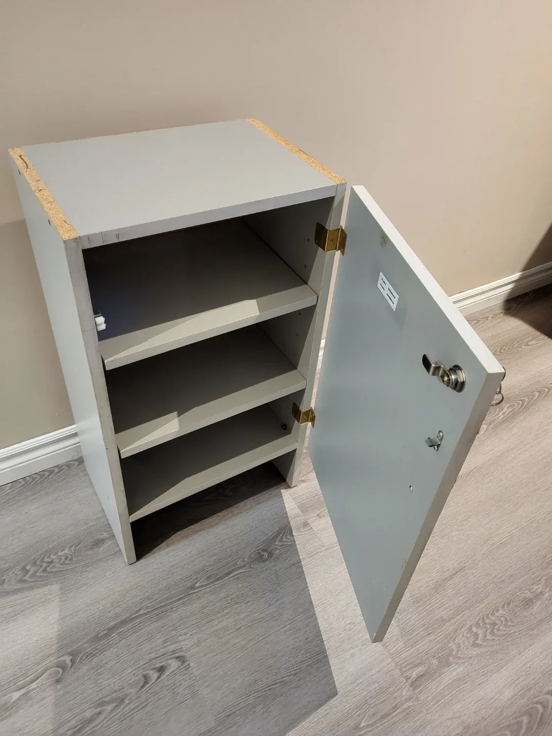 Grey Storage Cabinet with Working Lock image indicator(3)