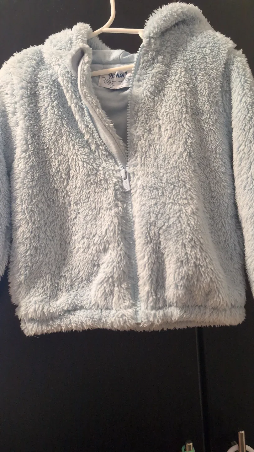 Old Navy 3T Blue Fuzzy Jacket #cleanout
