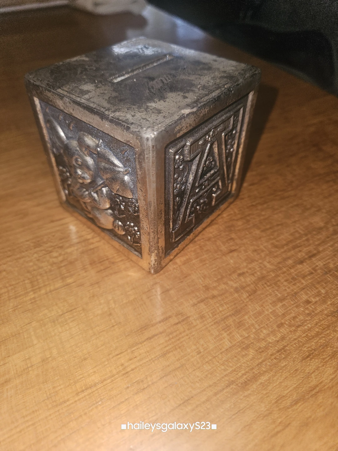 Vintage Silver ABC Block Coin Bank - photo 2