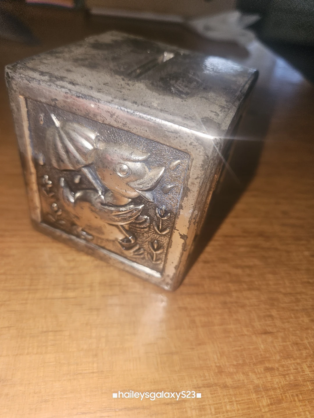 Vintage Silver ABC Block Coin Bank - photo 3