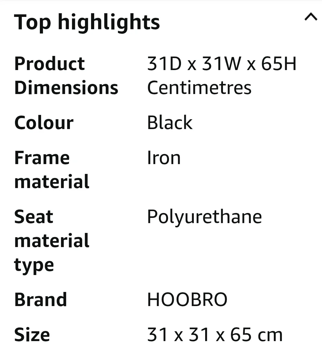 A SET OF 2 HOOBRO Black Bar Stool New image indicator(9)