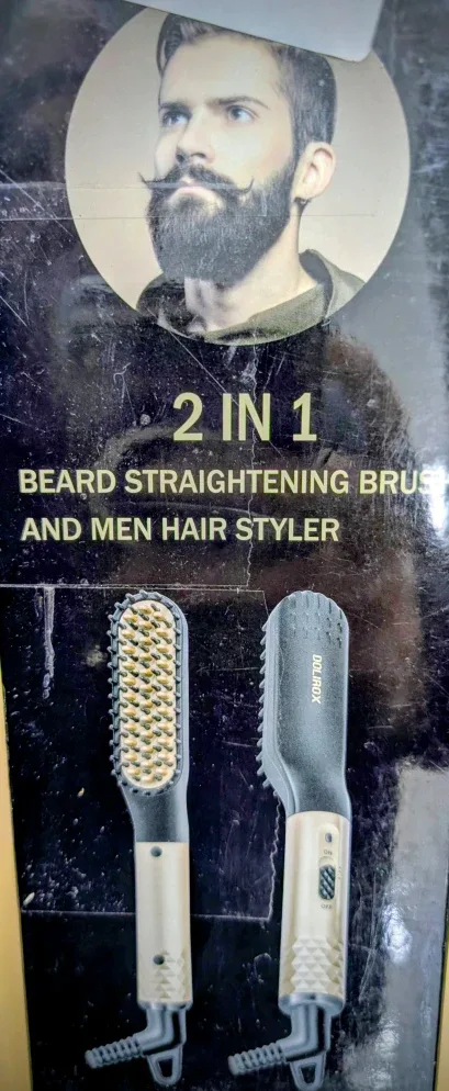 2 in 1 Beard Straightening Brush & Men Hair Styler