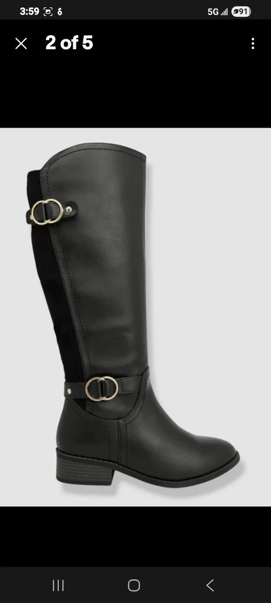 Karen Scott Women's Black Leandraa Wide Calf Riding Boots