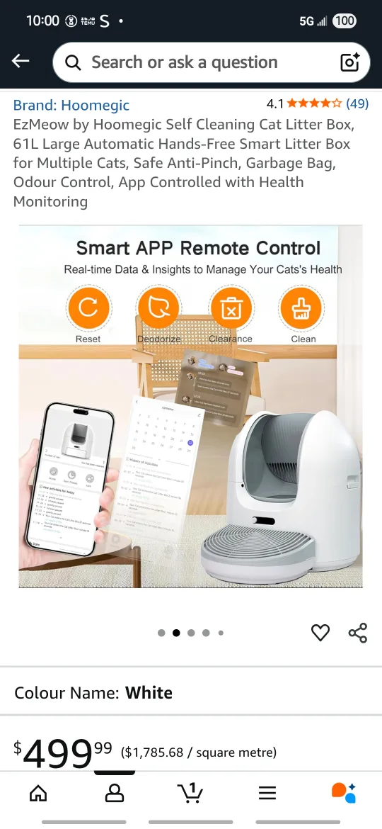 Hoomagic EzMeow Self Cleaning Cat Litter Box image indicator(3)