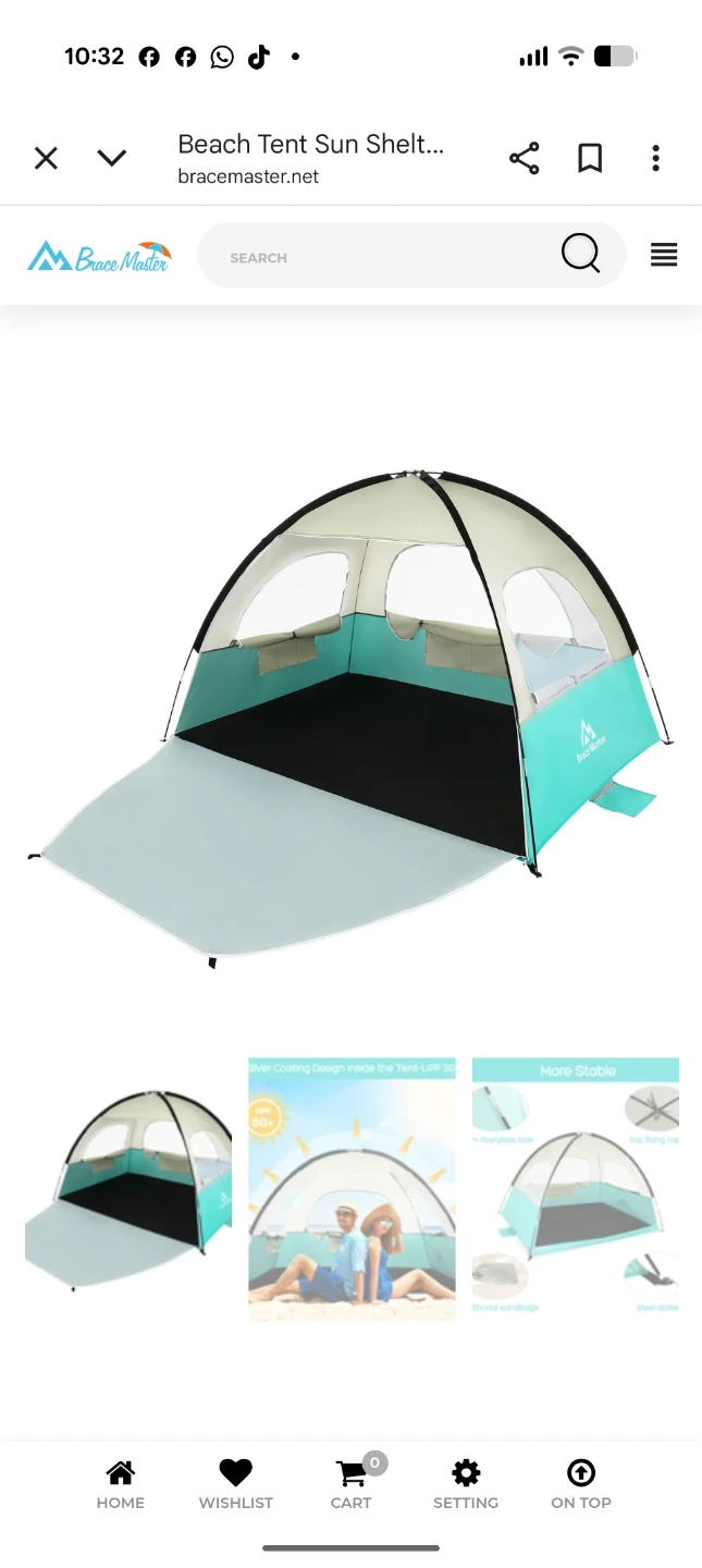 Brace Master Beach Tent Sun Shelter - 3 Person - photo 2