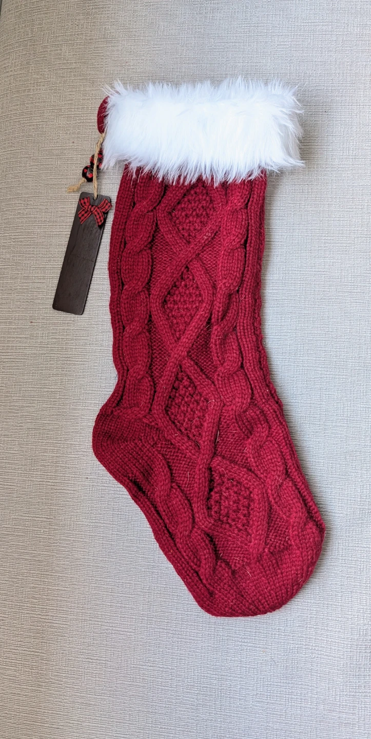 Red Knit Christmas Stocking