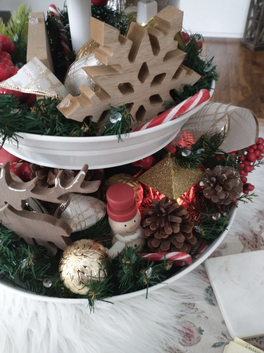 Christmas Themed Tiered Tray Decoration - photo 4
