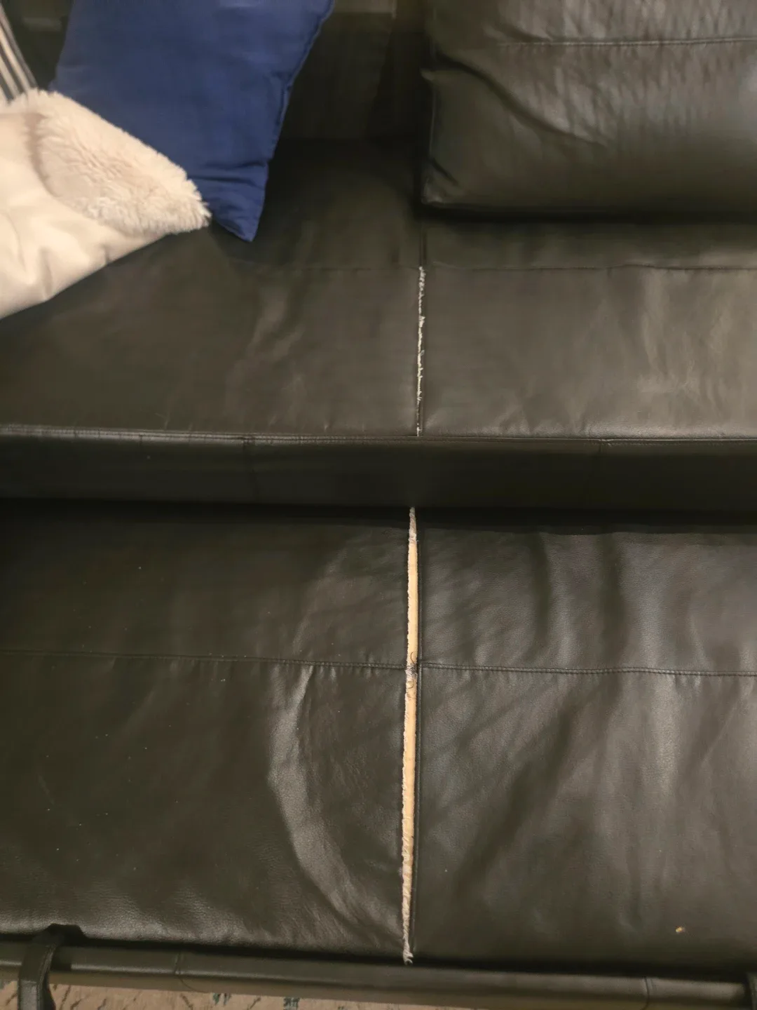 Black faux Leather Sectional Sofa Bed - Used Condition image indicator(4)