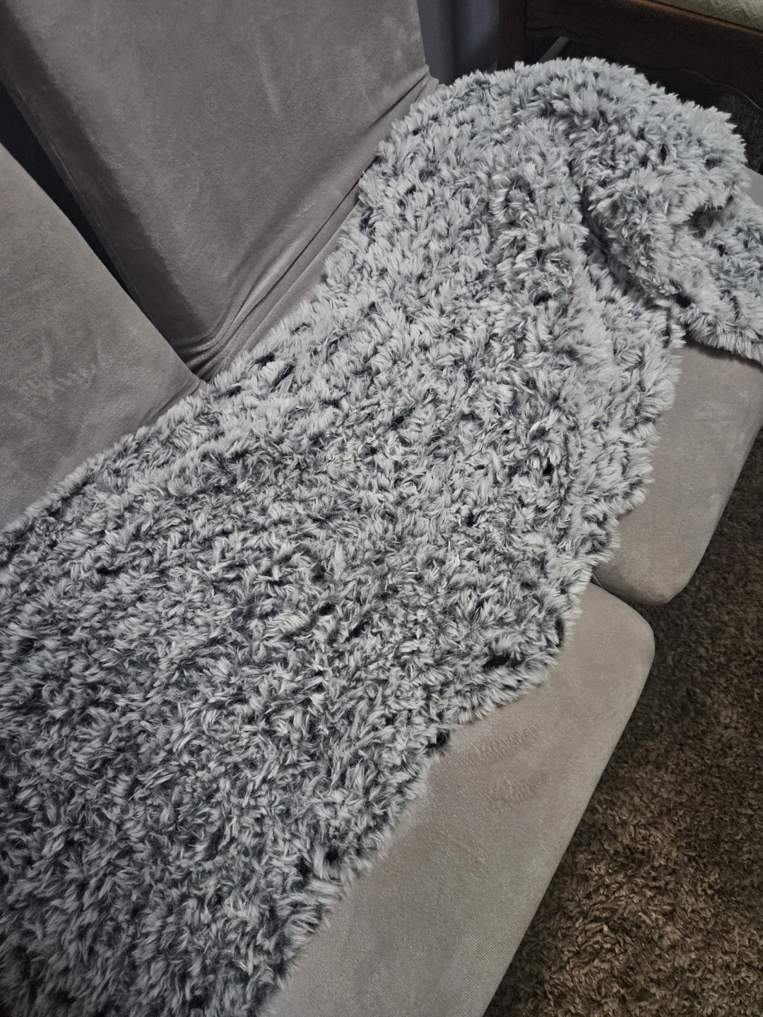 Handmade Grey Faux Fur Scarf - photo 2