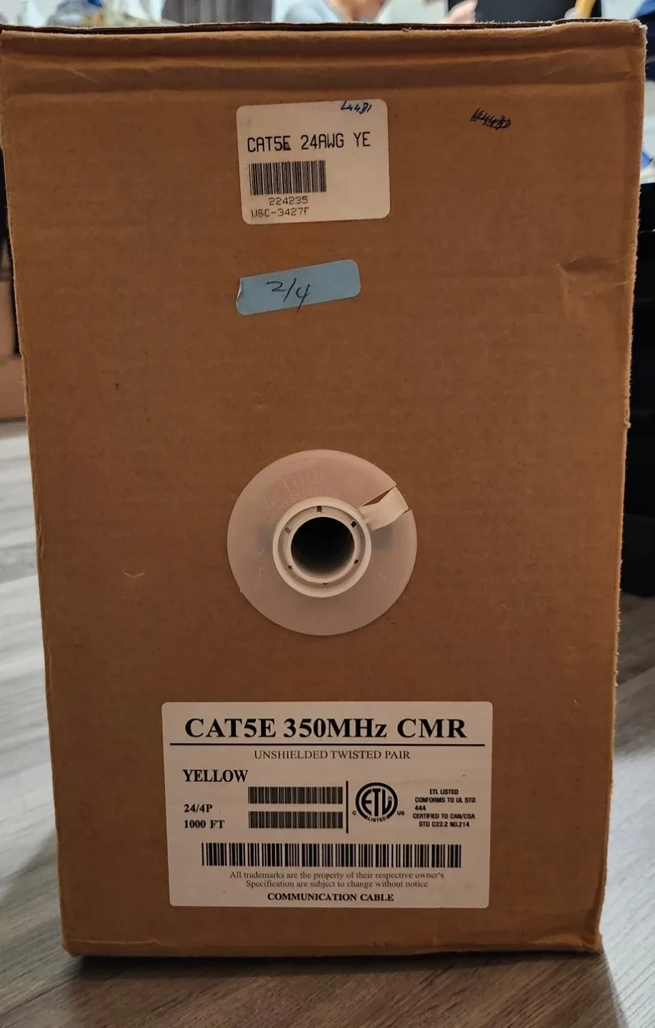 CAT5E 350MHz CMR Communication Cable - Yellow