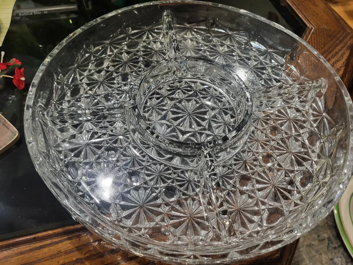 Crystal Divided Serving Platter