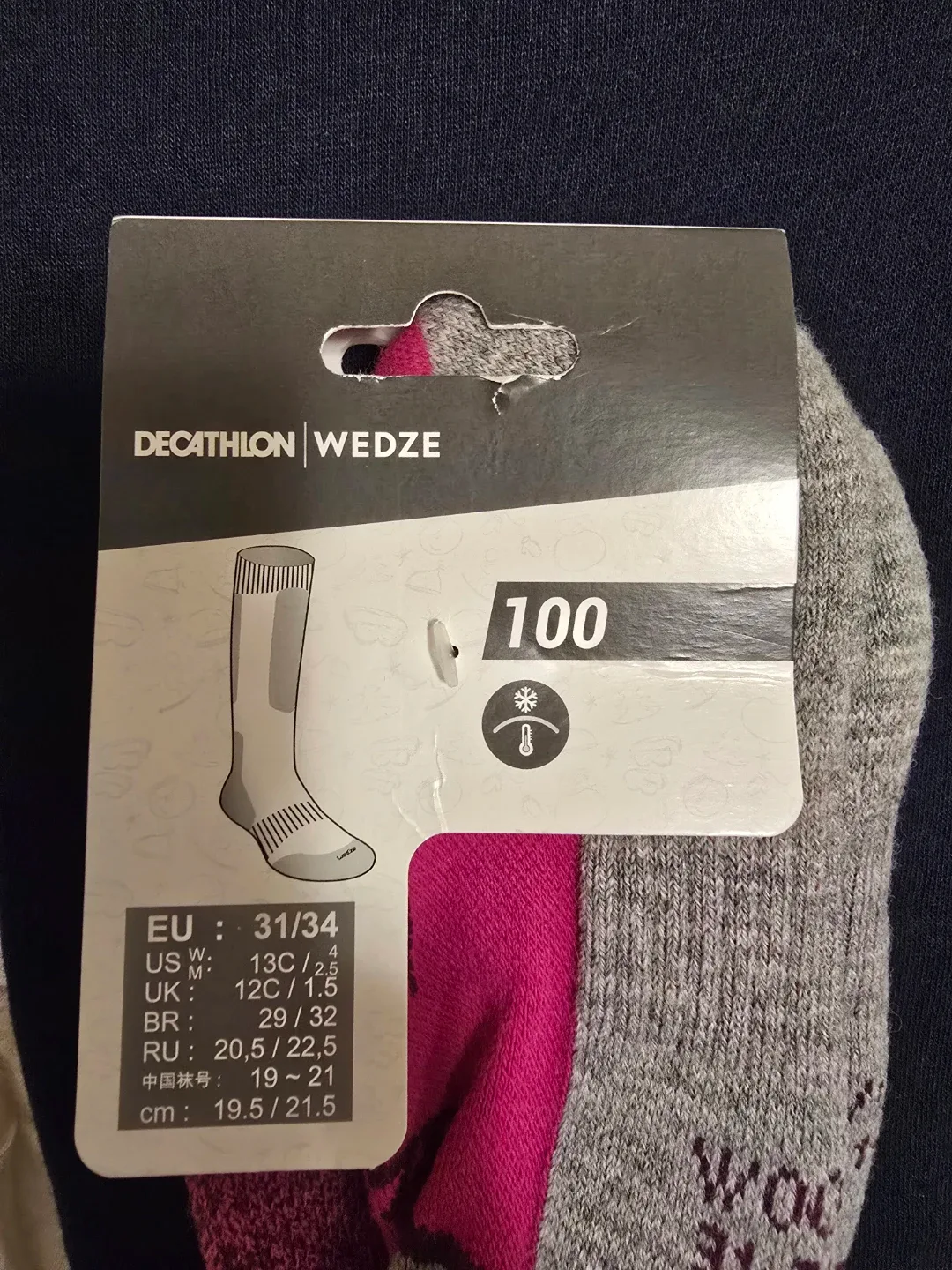 New kids Ski Socks, Size 31/34 image indicator(2)