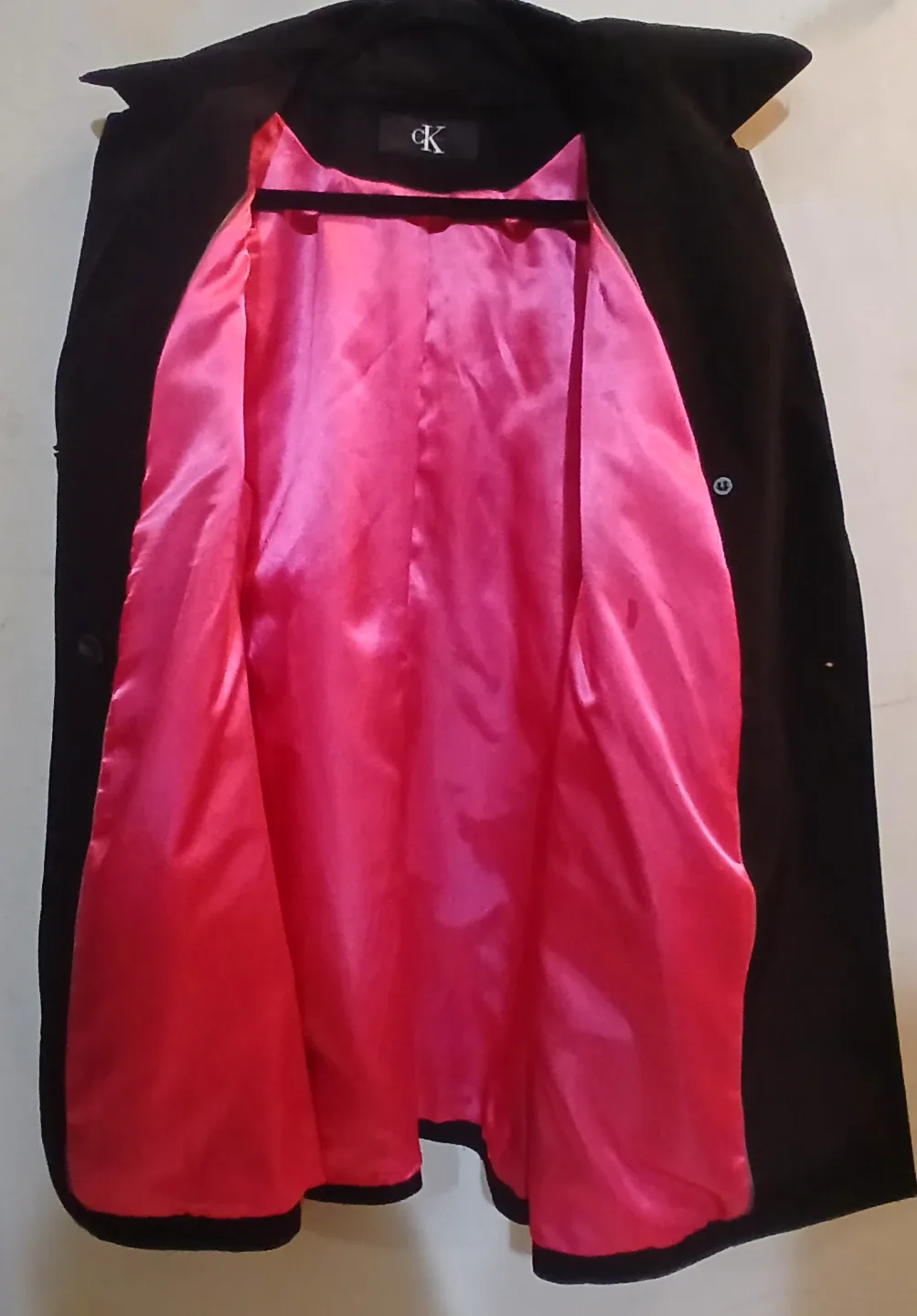 Women's Large Calvin Klein Black Trench Coat image indicator(3)