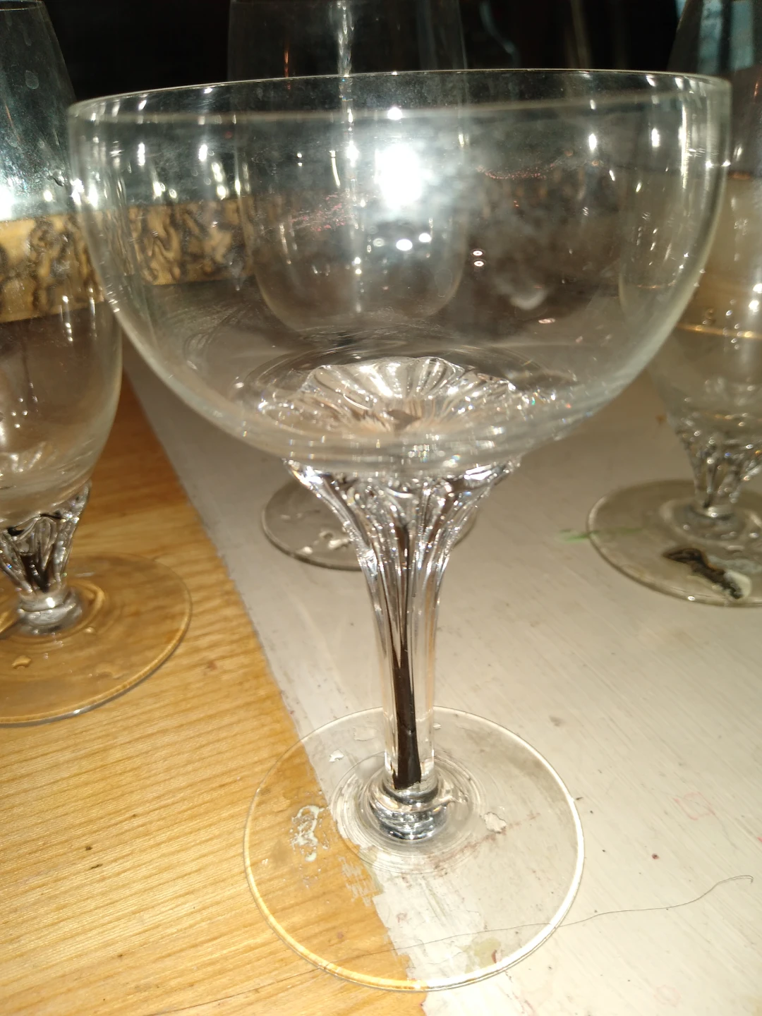 Five peieces of hand blown Crystal