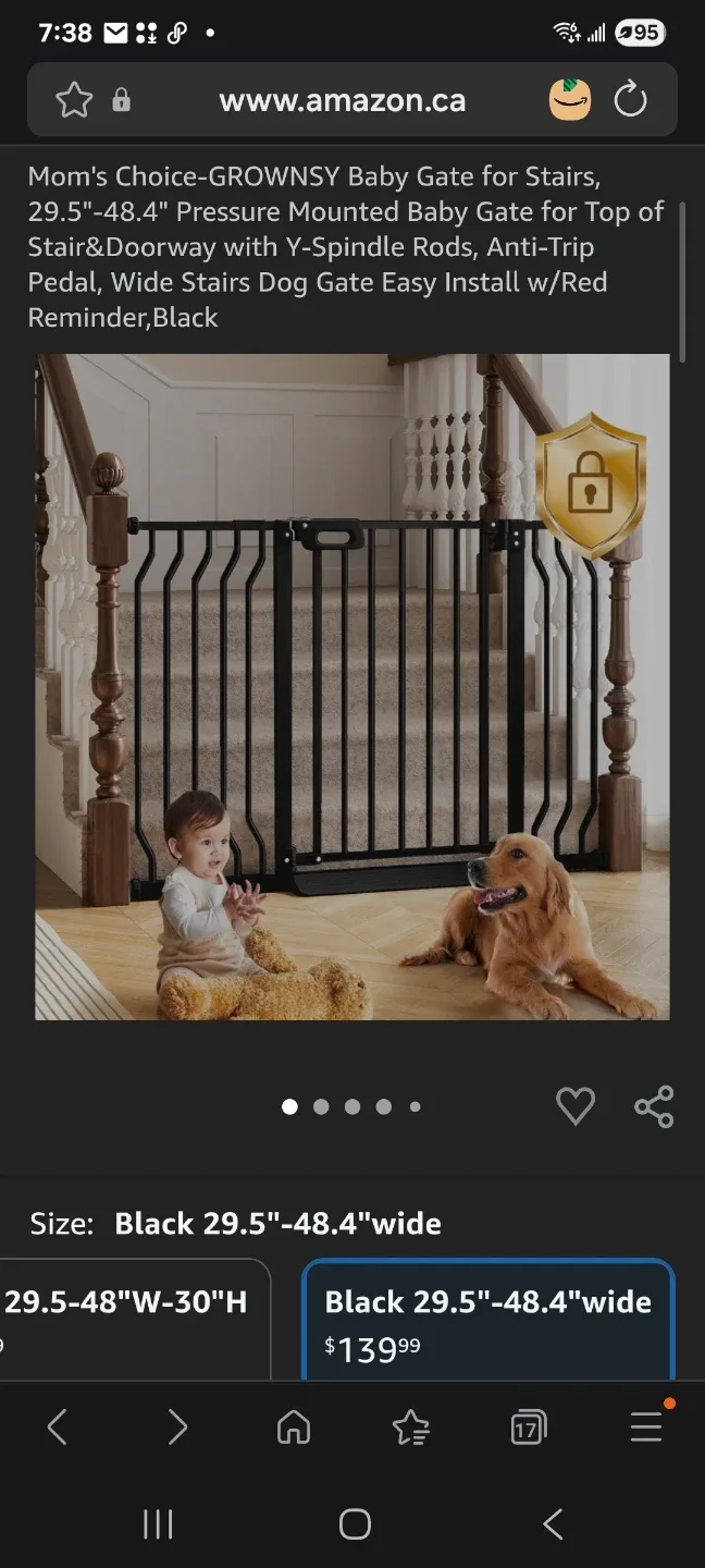 Baby Gate for Stairs, 30.5"-48.4" new