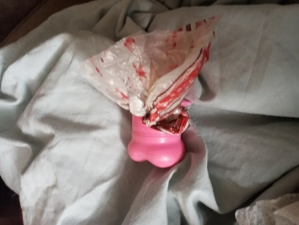 Poop bags and container