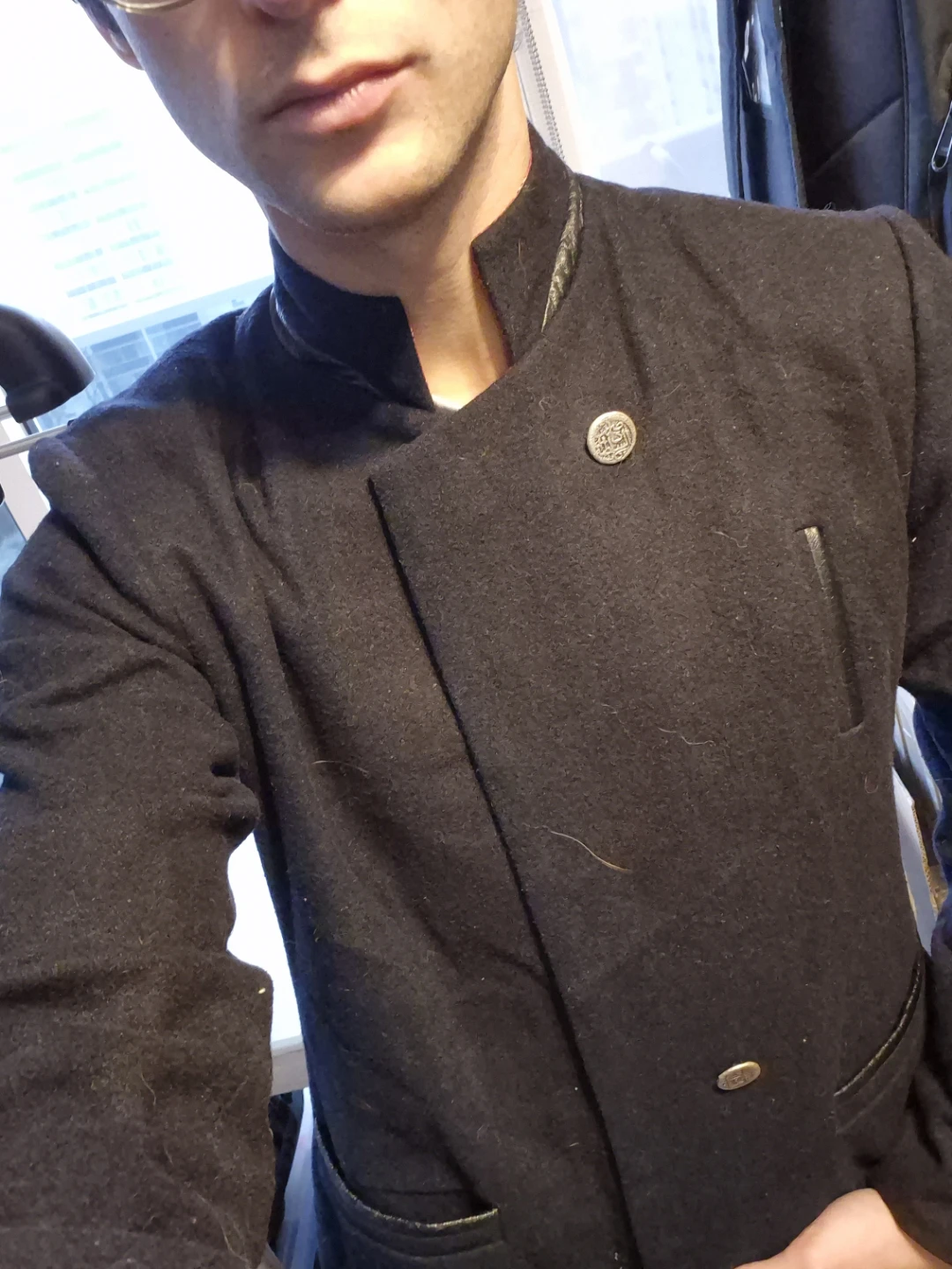 Zarif Black Coat with Red Lining - photo 4