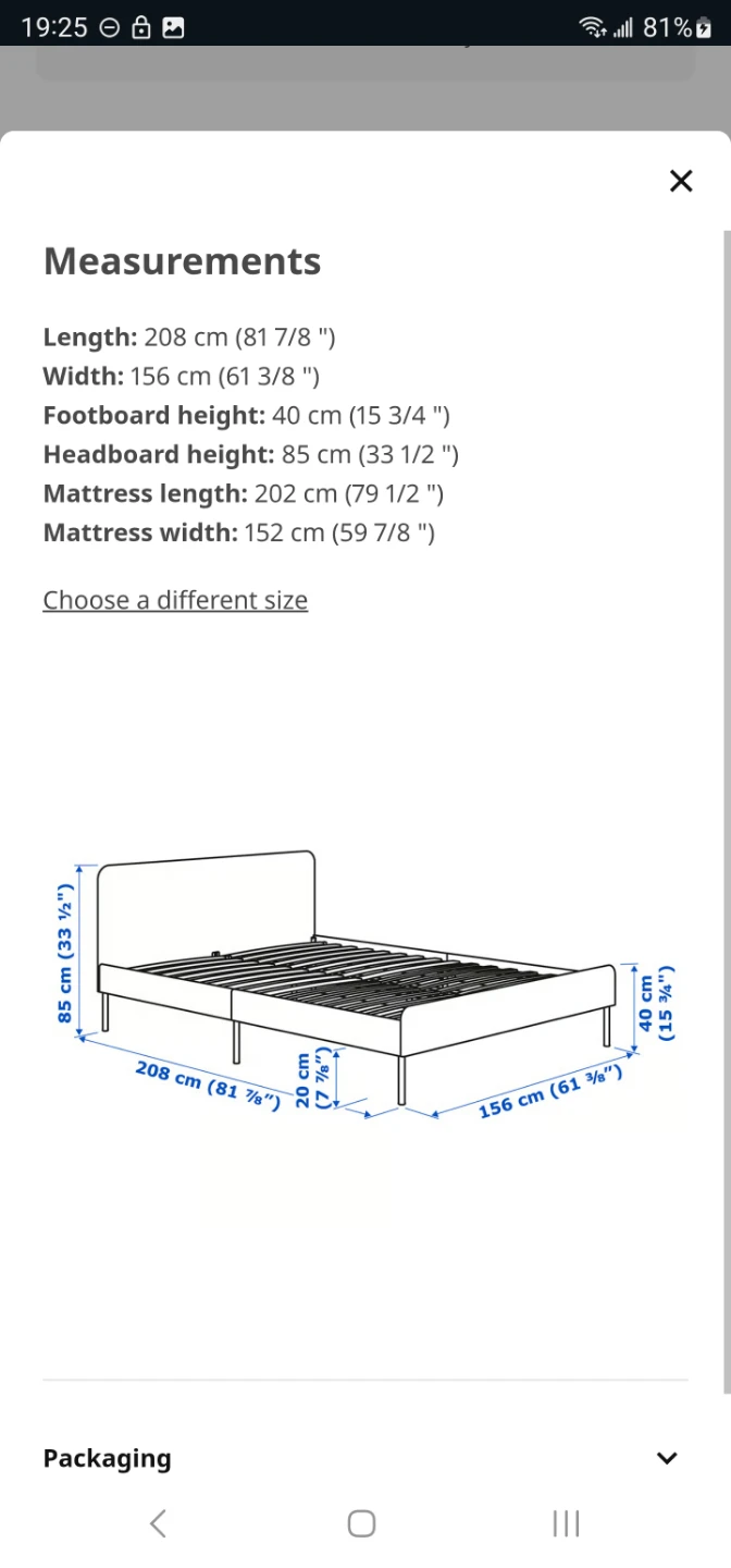 IKEA SLATTUM Queen Bed Frame - Dark Gray - photo 4