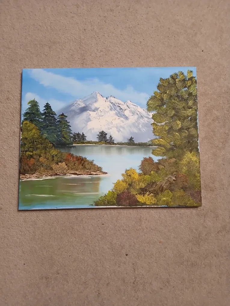 Mountain canvas painting #cleanout