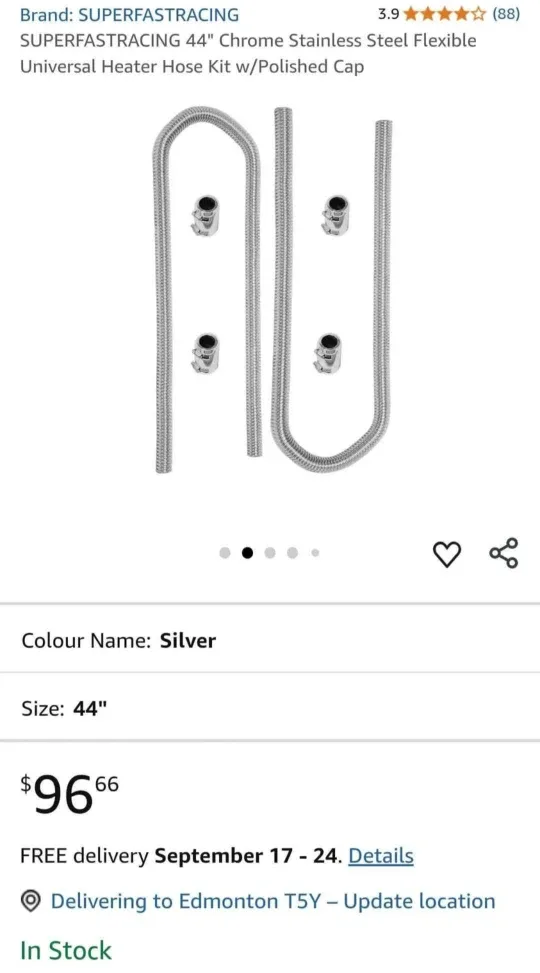 SUPERFASTRACING 44" Heater Hose Kit - Silver