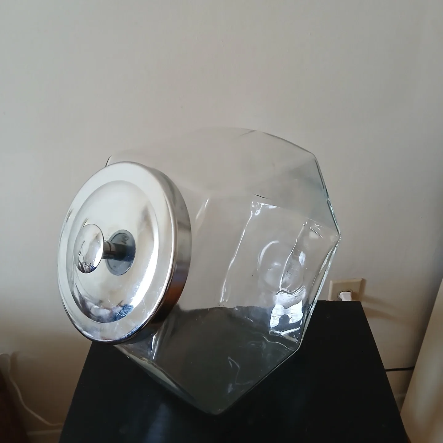 Vintage Glass Candy Jar with Lid