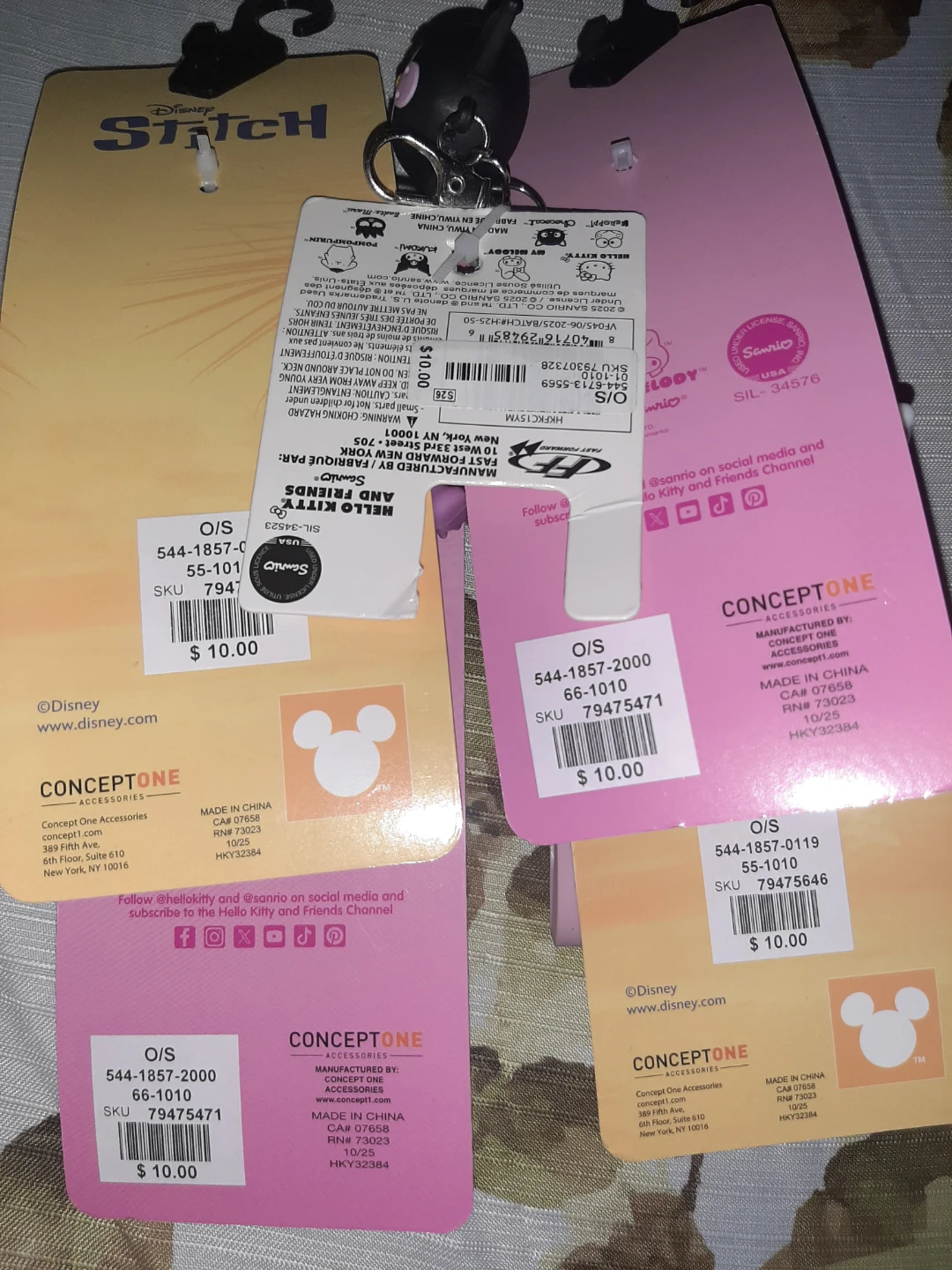 Disney Stitch & My Melody Keychains - New! - photo 2
