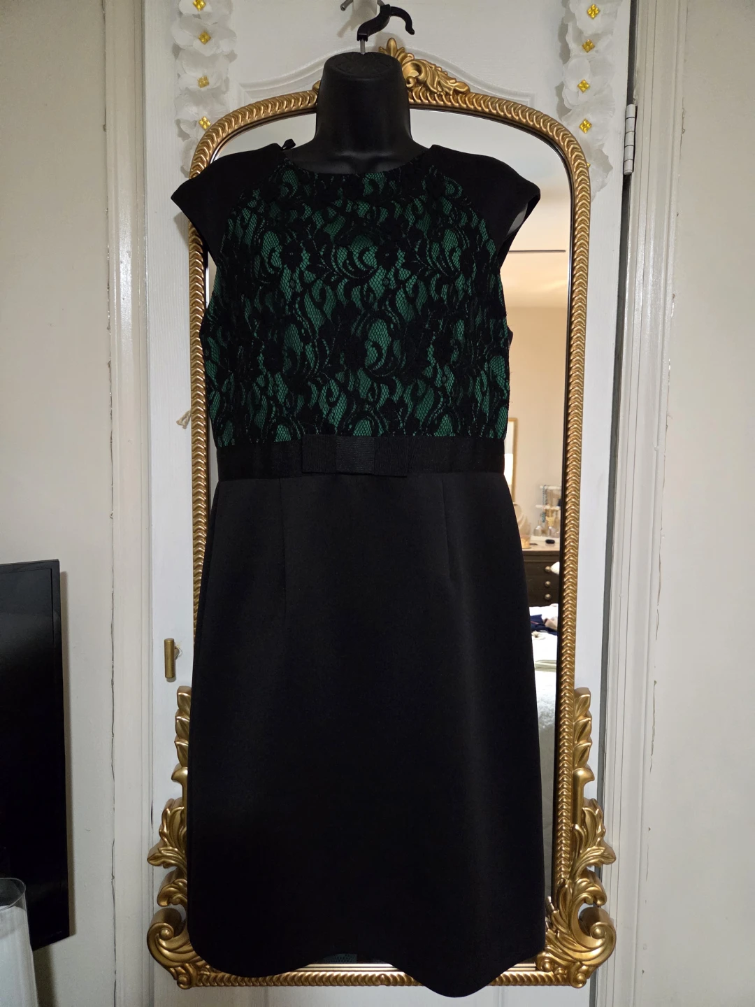 Black & Green Lace Dress