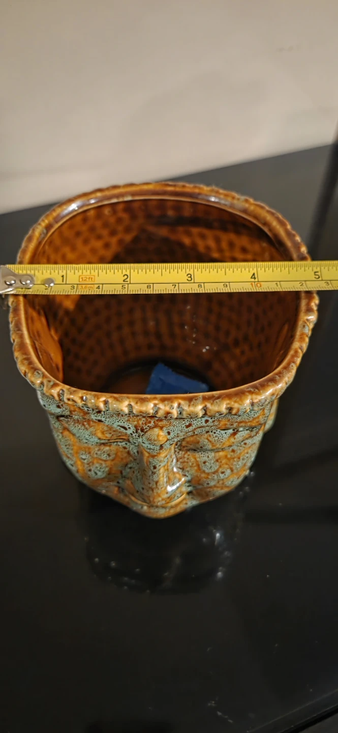 Buddha Head Planter - Brown & Turquoise - photo 2