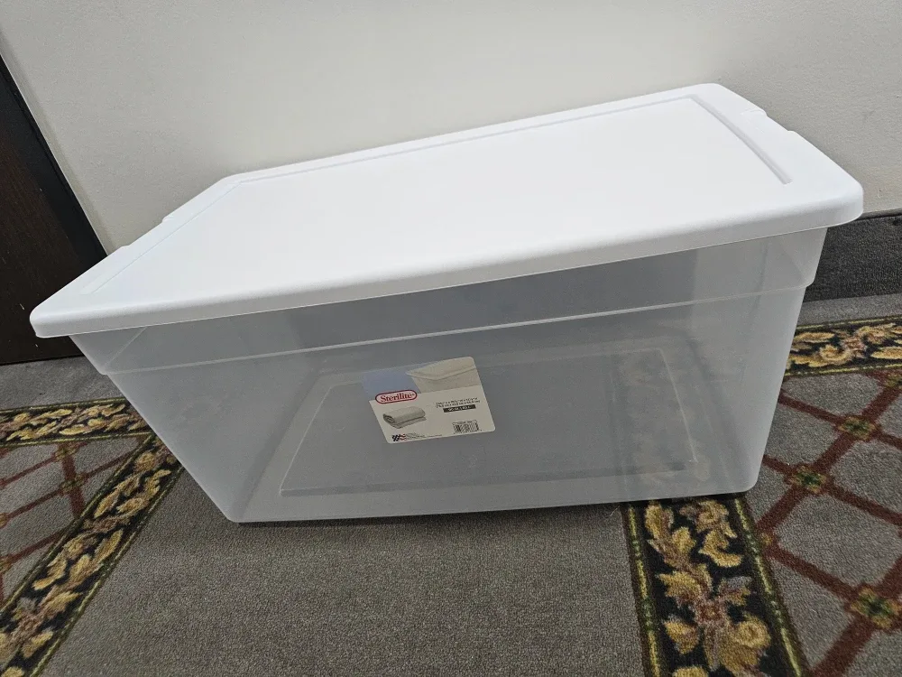 Sterilite 85 L/90 QT. Storage Box w/ Lid, White #Cleanout ♻️
