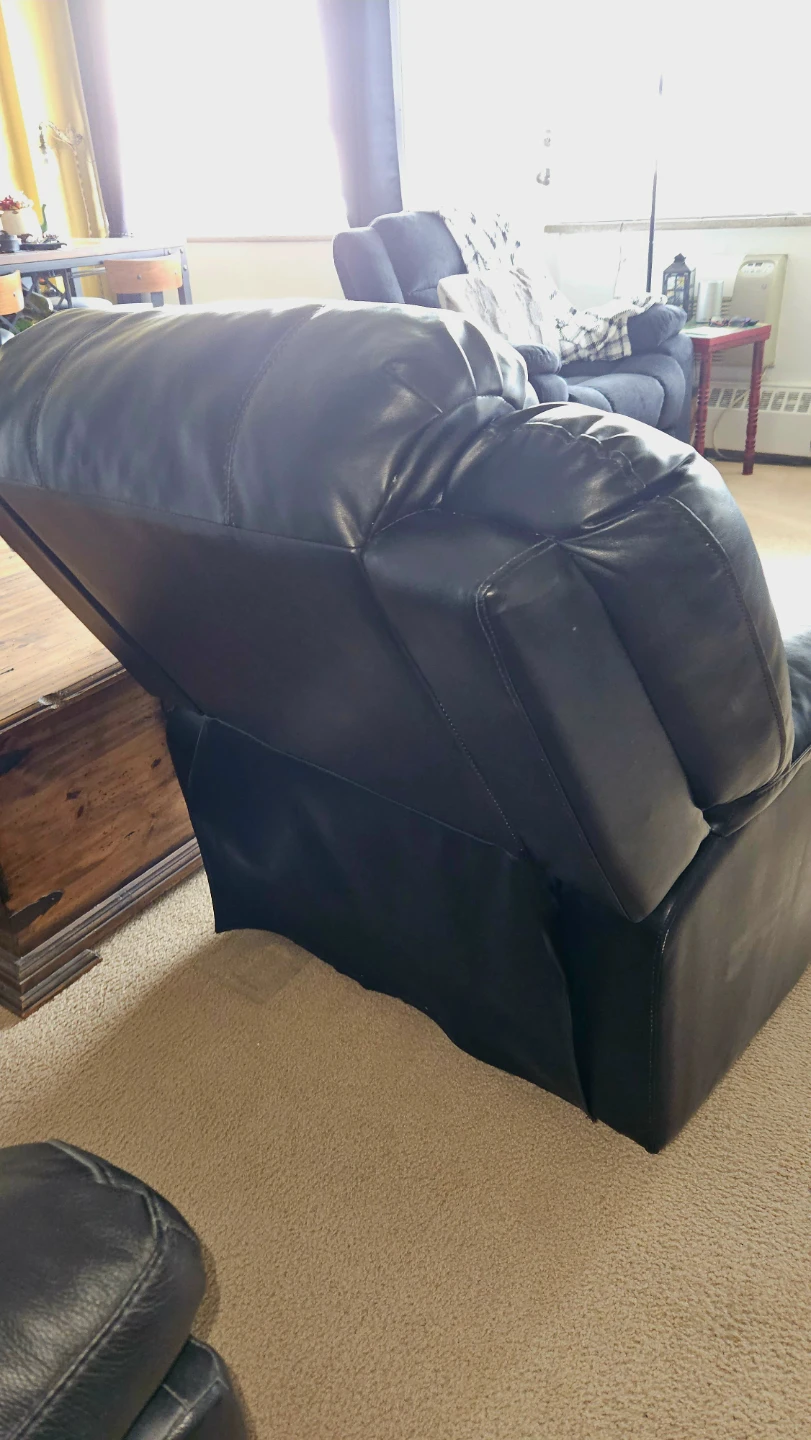 Black Leather like Recliner - Gently Used - photo 4